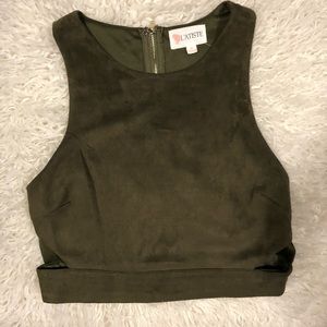 Suede Cut Out Crop Top